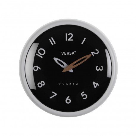 HORLOGE MURALE NOIRE CADRE BLANC 24,4 CM