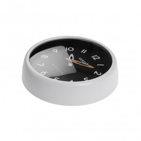 HORLOGE MURALE NOIRE CADRE BLANC 24,4 CM