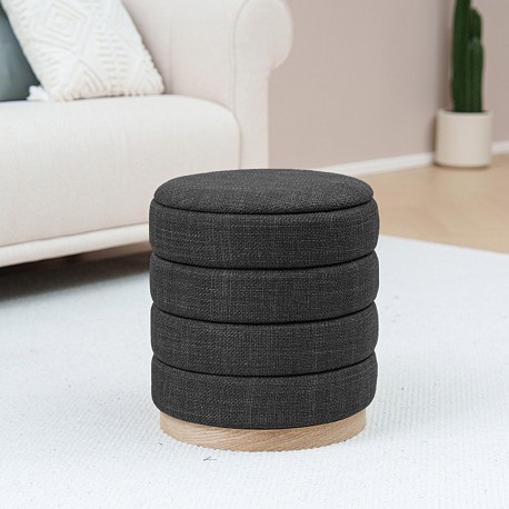 POUF AVEC RANGEMENT GRIS