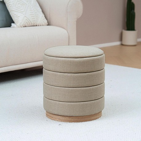 POUF AVEC RANGEMENT BEIGE
