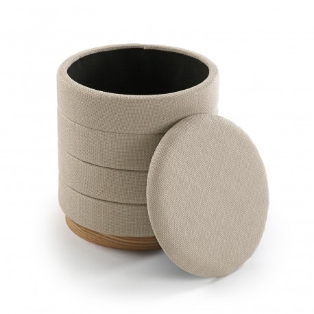 POUF AVEC RANGEMENT BEIGE