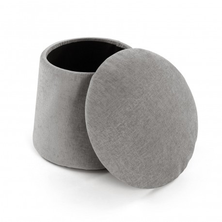 POUF AVEC RANGEMENT GRIS