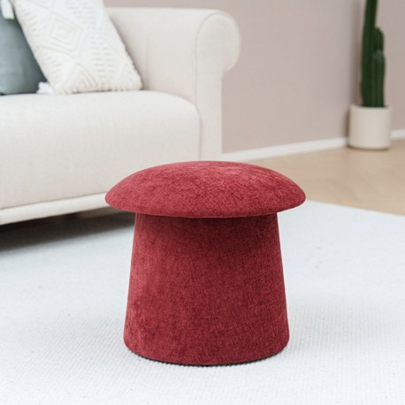 POUF AVEC RANGEMENT ROUGE