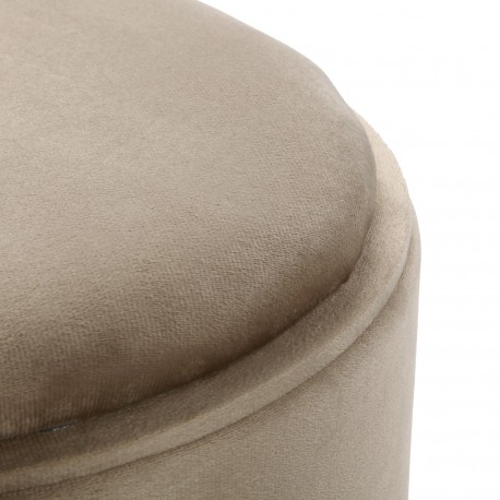 POUF AVEC RANGEMENT ET PLATEAU VELVET BEIGE
