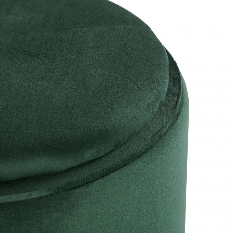 POUF AVEC RANGEMENT ET PLATEAU VELVET VERT