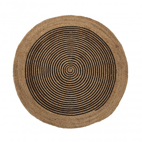 TAPIS JUTE NOIR CERCLES