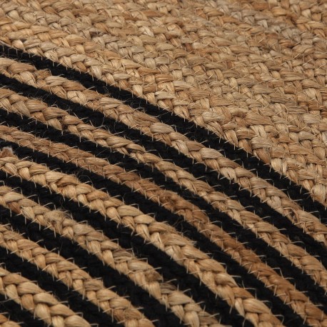 TAPIS JUTE NOIR CERCLES
