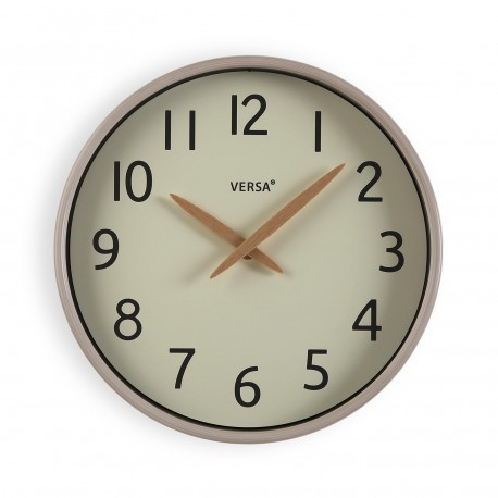 HORLOGE MURALE EFFET BOIS BLANC 30 CM