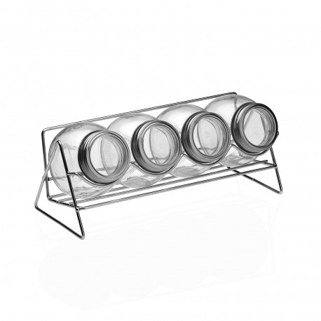 SET 4 POTS À ÉPICES AVEC SUPPORT
