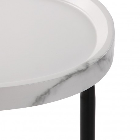 TABLE AUXILIAIRE EFFET MARBRE BLANC NELA