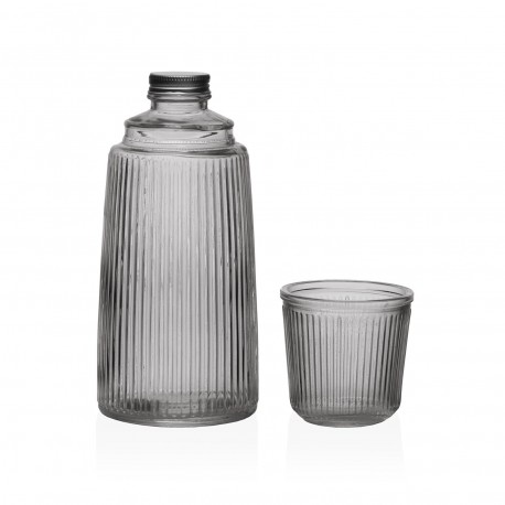BOUTEILLE AVEC VERRE EN VERRE NOIR