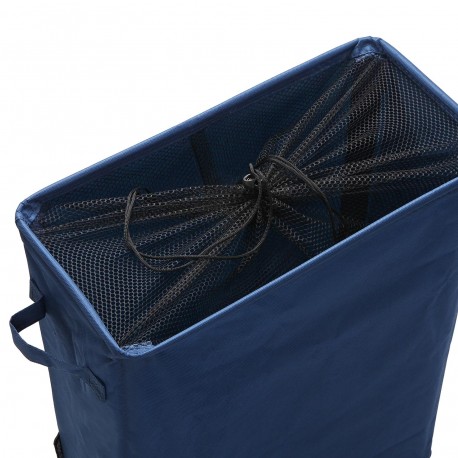 PANIER À LINGE BLEU  AVEC COUVERCLE EN MAILLE