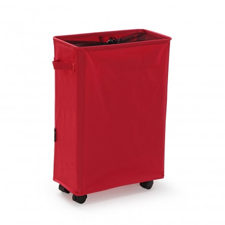 PANIER À LINGE ROUGE AVEC COUVERCLE EN MAILLE