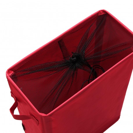 PANIER À LINGE ROUGE AVEC COUVERCLE EN MAILLE