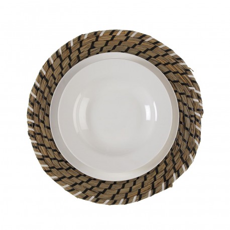 SET DE TABLE BLANC ET NOIR 38 CM