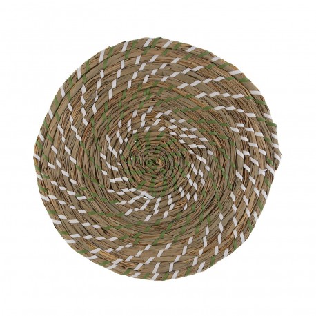 SET DE TABLE BLANC ET VERT 38 CM