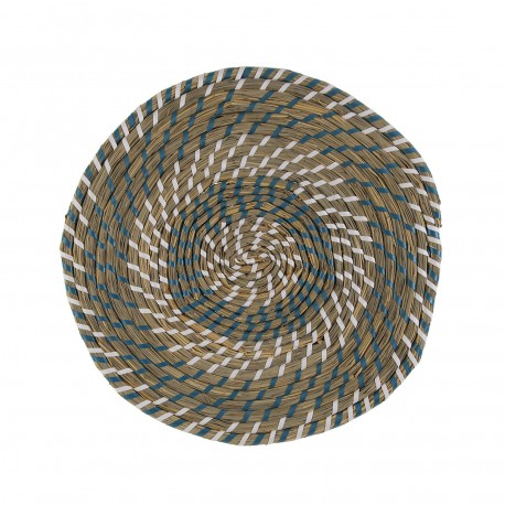 SET DE TABLE BLANC ET BLEU 38 CM
