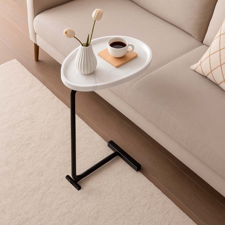 TABLE AUXILIAIRE EFFET MARBRE BLANC NELA