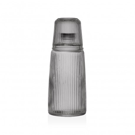 BOUTEILLE AVEC VERRE EN VERRE NOIR