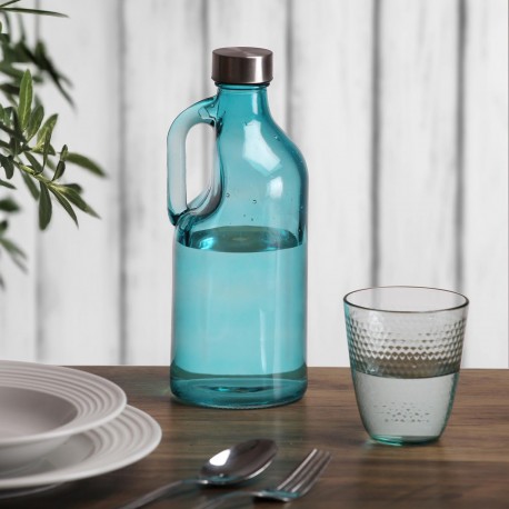 BOUTEILLE BLEUE AVEC ANSE