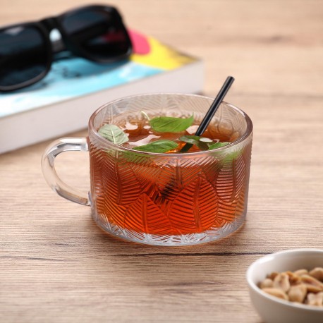 TASSE EN VERRE FEUILLES 400 ML