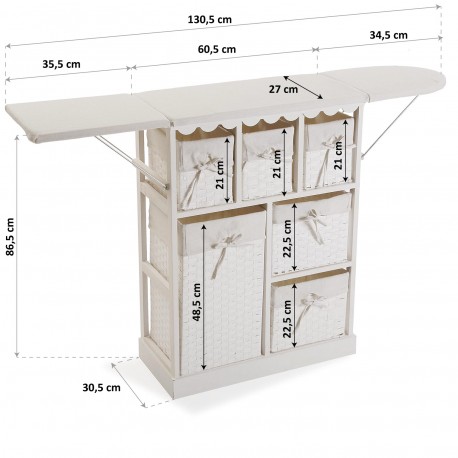 MEUBLE AVEC PANIERS BLANC BASIQUE