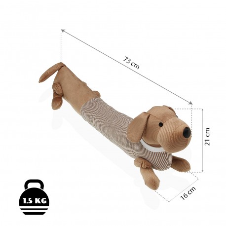 BUTÉE DE PORTE CHIEN AVEC CHEMISE À RAYURES