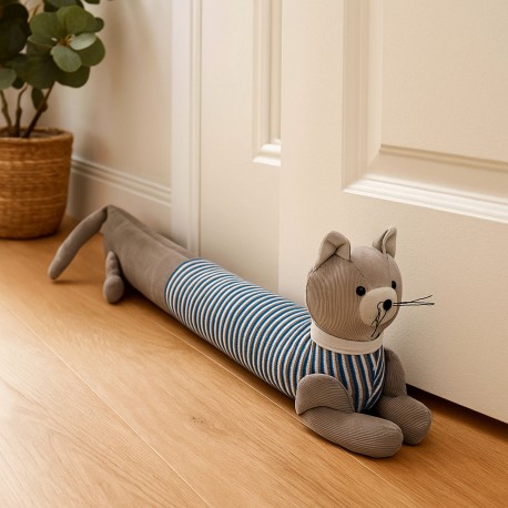 BUTÉE DE PORTE CHAT AVEC CHEMISE À RAYURES