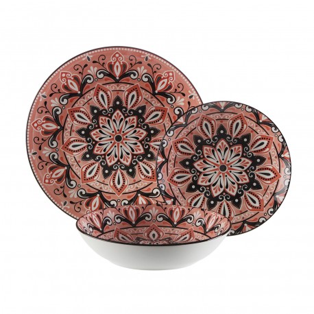 SERVICE 18 PIÈCES MOSAÏQUE ROSE
