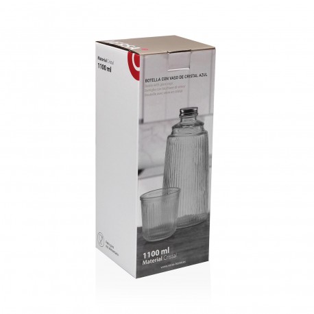 BOUTEILLE AVEC VERRE EN VERRE NOIR