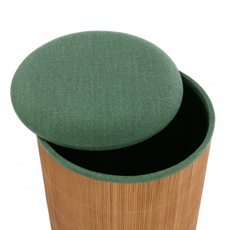 SET DE 2 POUFS RANGEMENT VERT BAMBOU