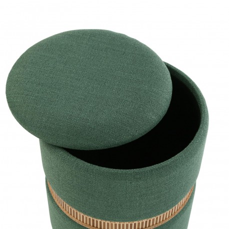 SET DE 2 POUFS RANGEMENT VERT ANNEAU BAMBOU