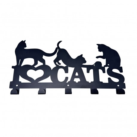 PORTE-MANTEAU CHATS NOIR
