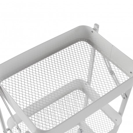 CHARIOT PLIANT MÉTAL BLANC