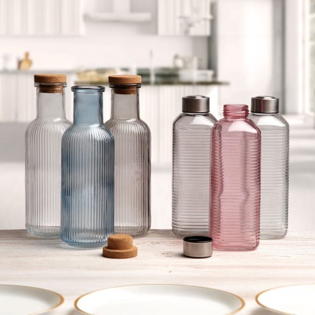 BOUTEILLE BLEUE RAYÉE 1000ML