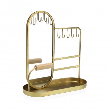 PORTE BIJOUX DORÉ + MIROIR