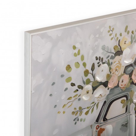 TABLEAU TOILE FLORAL TRUCK 60 X 80