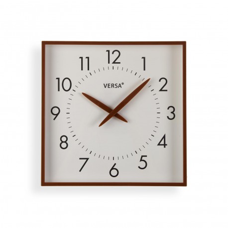HORLOGE MURALE CARRÉE EFFET BOIS