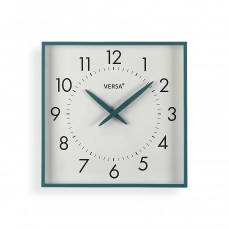HORLOGE MURALE CARRÉE BLEUE