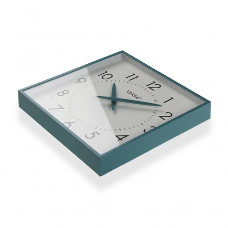 HORLOGE MURALE CARRÉE BLEUE