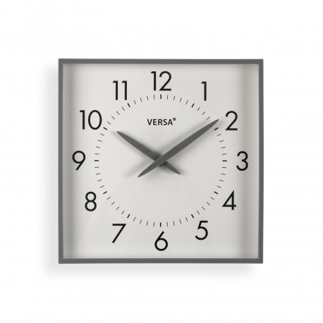 HORLOGE MURALE CARRÉE GRISE