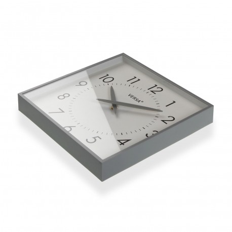 HORLOGE MURALE CARRÉE GRISE