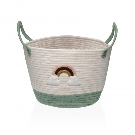 PANIER ARC-EN-CIEL VERT ET BLANC