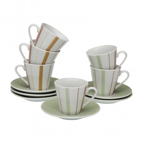 SET 6 TASSES CAFÉ AVEC SOUCOUPE FLINT