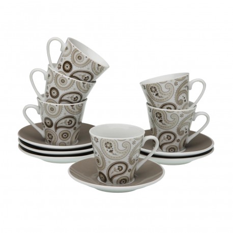 SET 6 TASSES CAFÉ AVEC SOUCOUPE GLOB