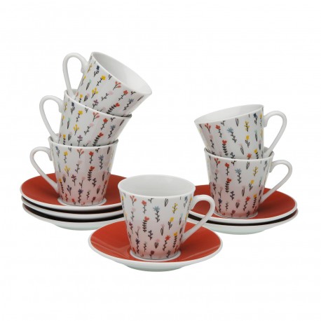 SET 6 TASSES CAFÉ AVEC SOUCOUPE BLUME