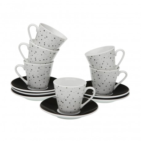SET 6 TASSES CAFÉ AVEC SOUCOUPE SPECKLE