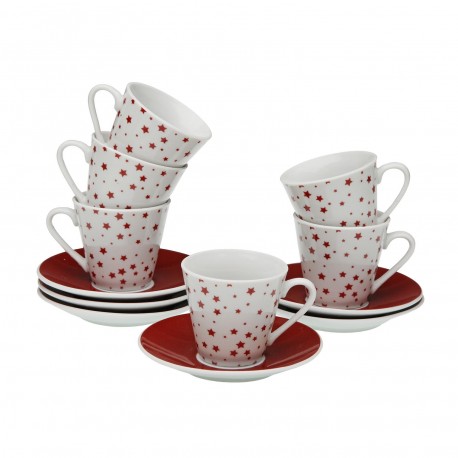 SET 6 TASSES CAFÉ AVEC SOUCOUPE STELLA