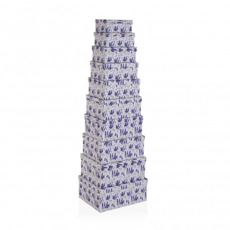 SET 15 BOÎTES CARTON LILAC