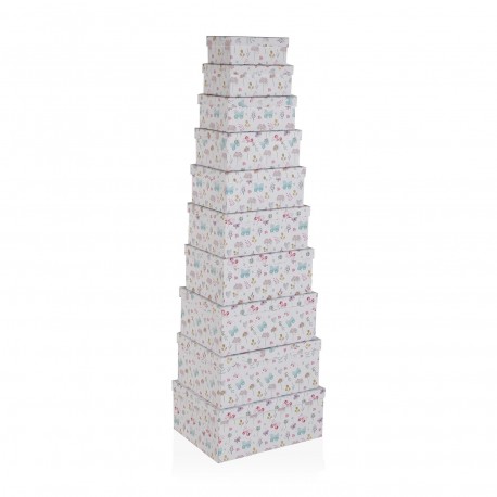 SET 10 BOÎTES CARTON FLEURS